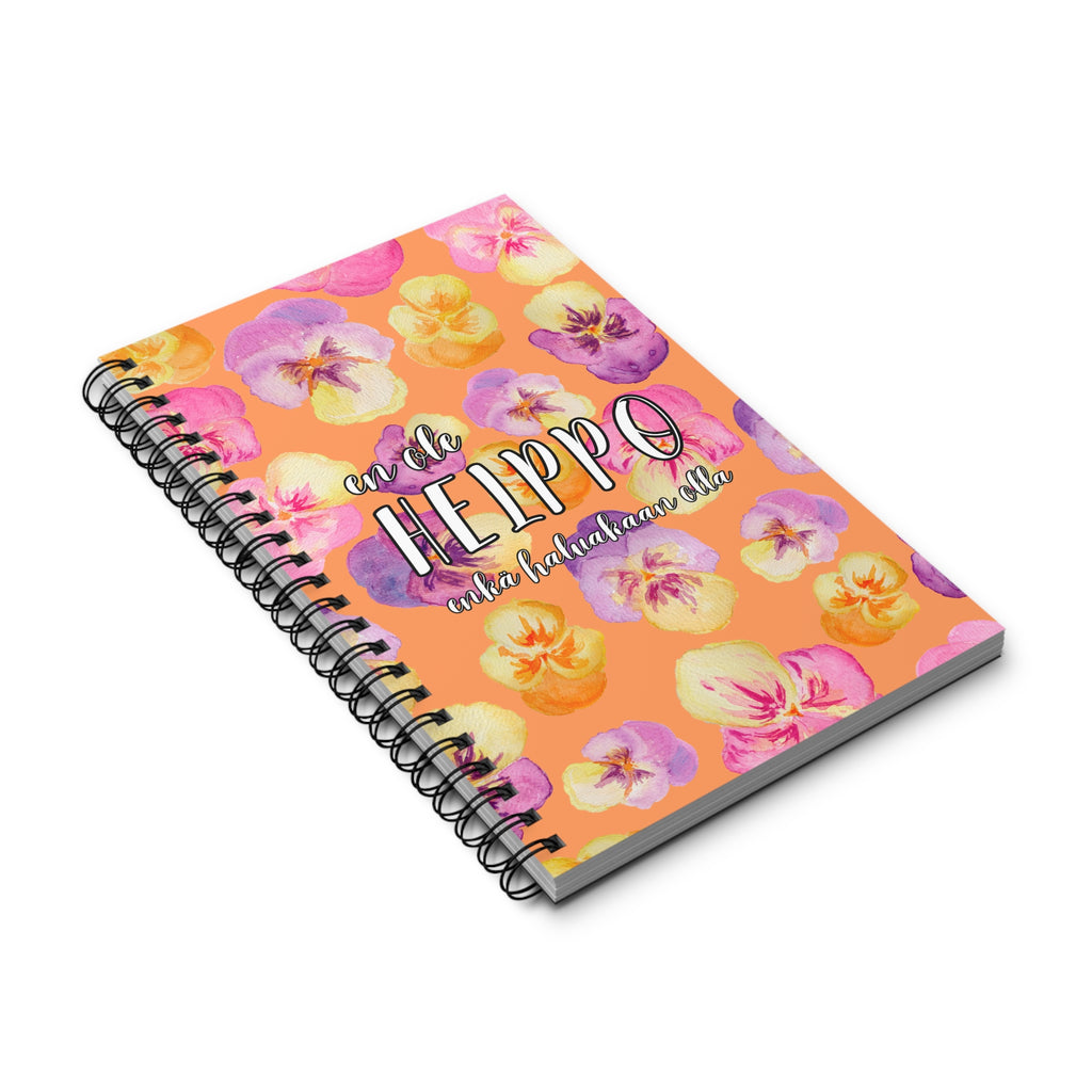 En ole helppo enkä haluakaan olla - muistivihko, oranssi