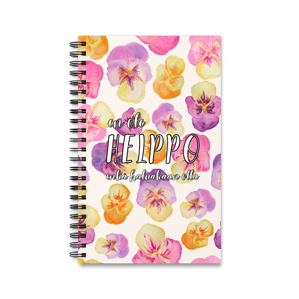 En ole helppo enkä haluakaan olla - muistivihko, vaalea