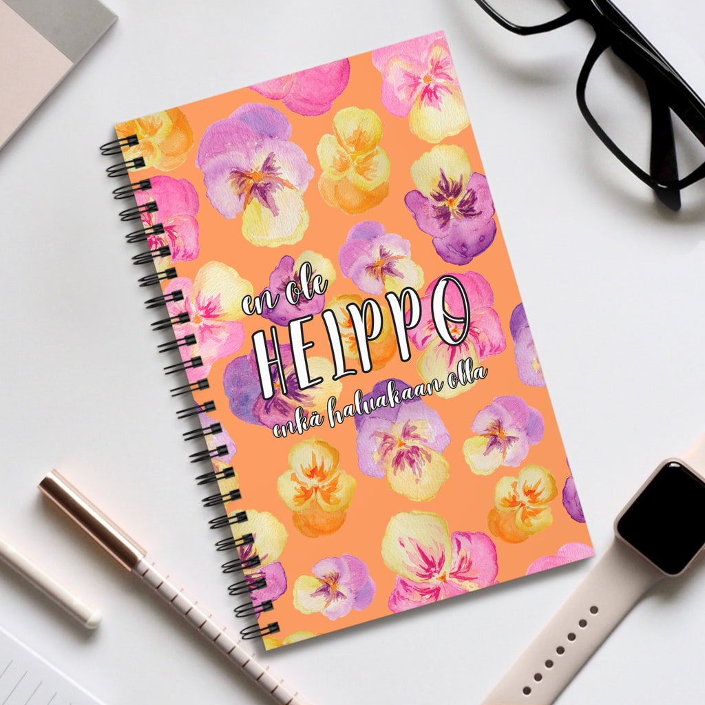 En ole helppo enkä haluakaan olla - muistivihko, oranssi