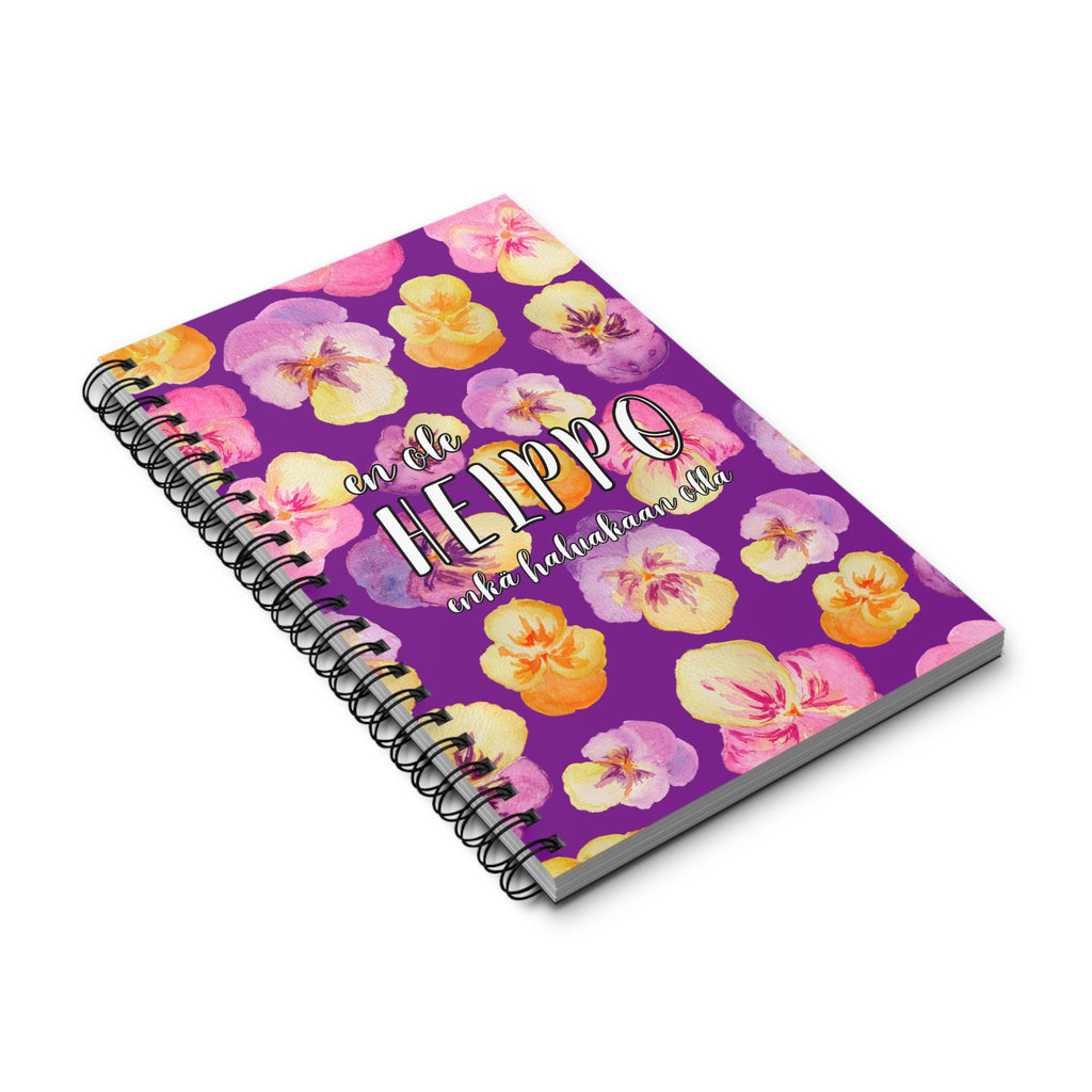 En ole helppo enkä haluakaan olla - muistivihko, liila