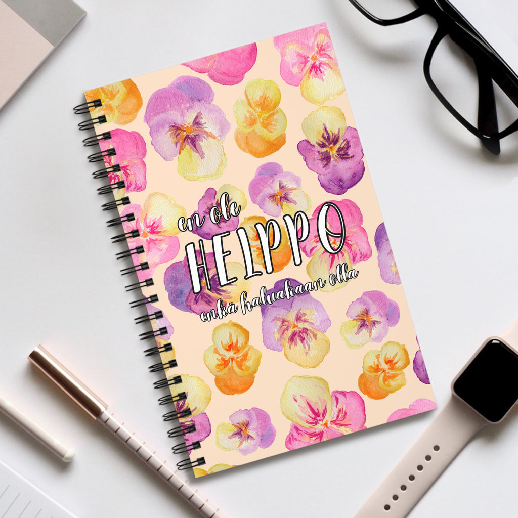 En ole helppo enkä haluakaan olla - muistivihko, beige