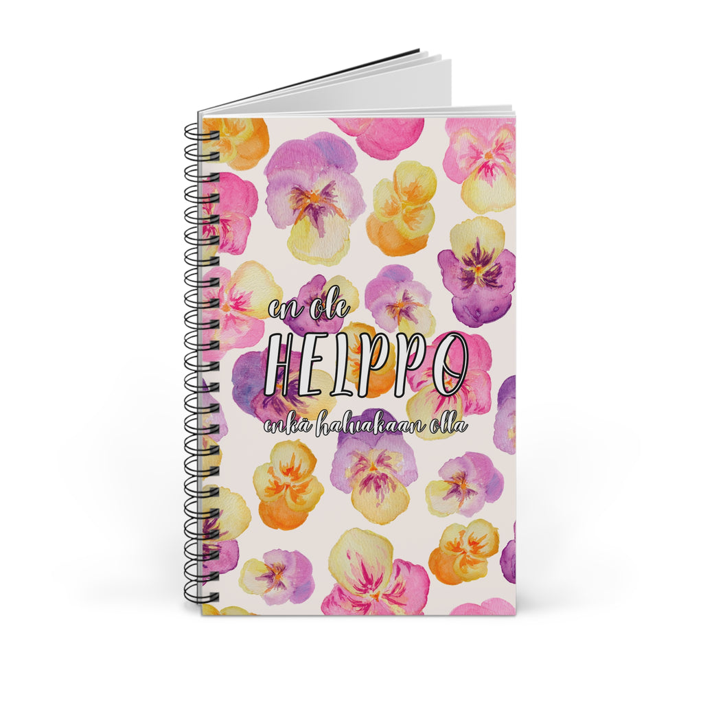 En ole helppo enkä haluakaan olla - muistivihko, vaalea