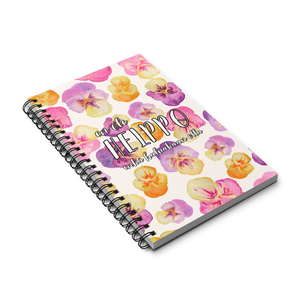 En ole helppo enkä haluakaan olla - muistivihko, vaalea