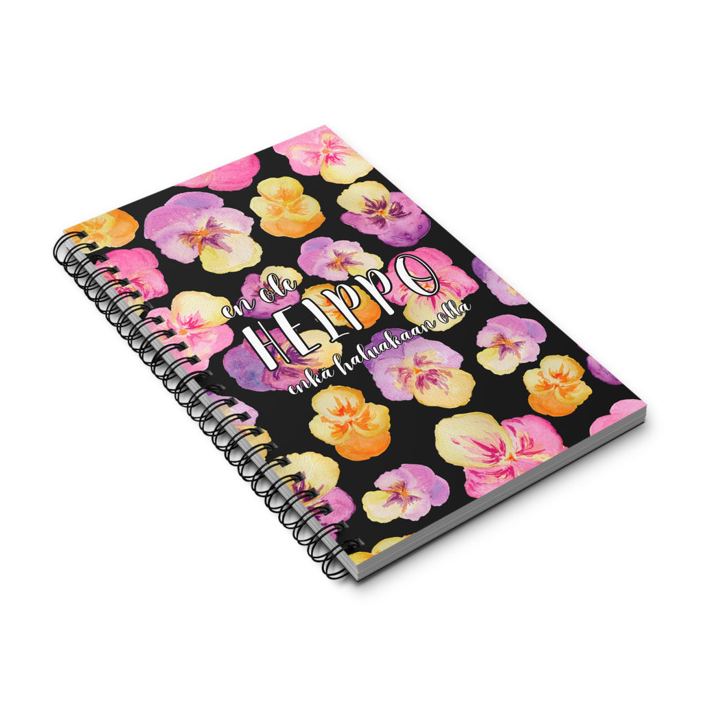 En ole helppo enkä haluakaan olla - muistivihko, musta