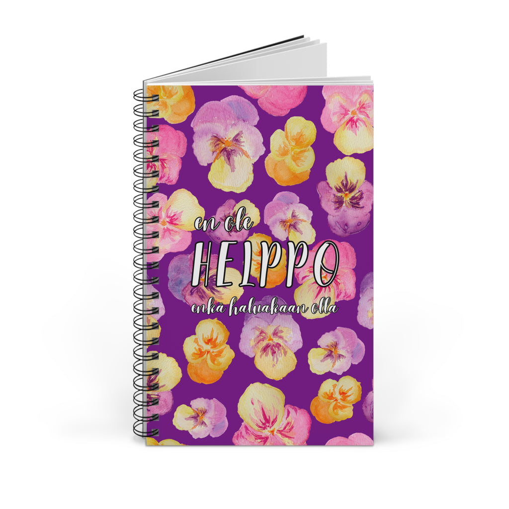 En ole helppo enkä haluakaan olla - muistivihko, liila