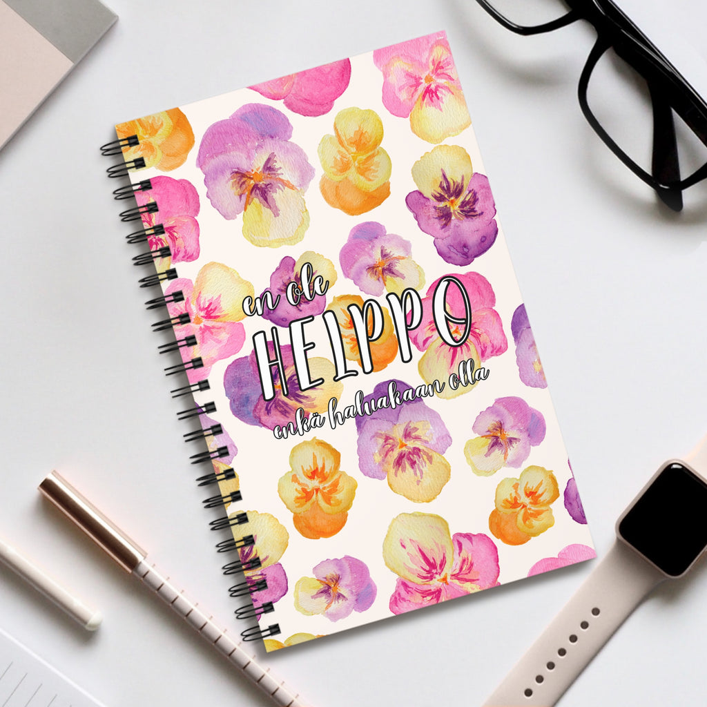 En ole helppo enkä haluakaan olla - muistivihko, vaalea