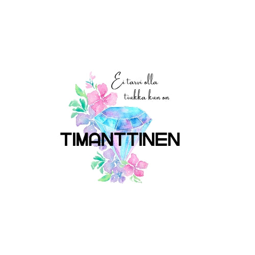 Ei tarvi olla tiukka kun on timanttinen - muki, valkoinen