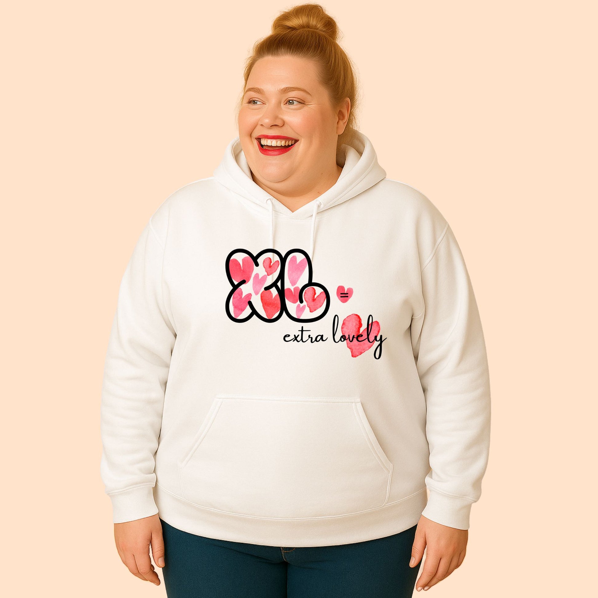 Xtra Lovely - huppari, mustapohjainen printti, useita värejä