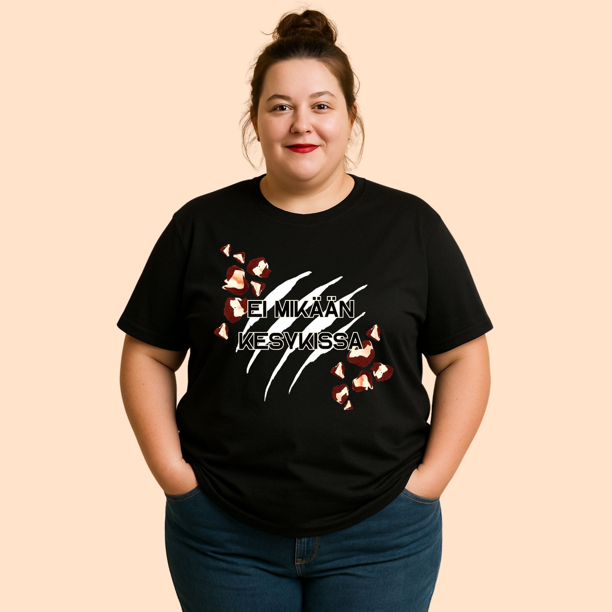 Ei mikään kesykissa - T-paita, valkoinen printti