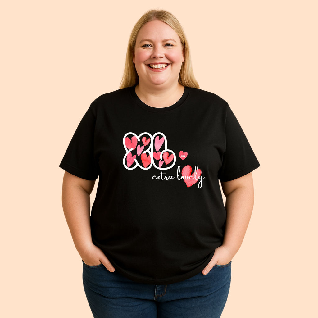 Xtra Lovely - T-paita, valkopohjainen printti, useita värejä